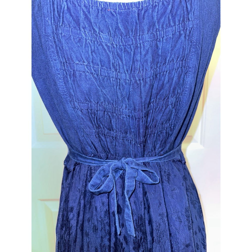 Western Prairie Lace-Up Midi Dress Embroidered Boho Cowgirl Festival - Picture 7 of 10